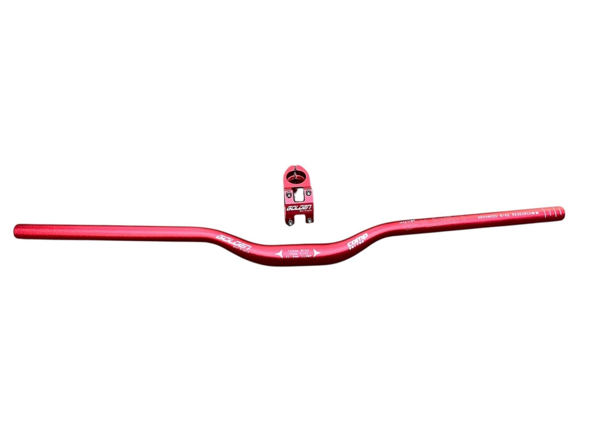 Bisiklet Alüminyum Direksiyon golden Kısa 40mm Gidon Boğaz Set 78 cm Yedek Parçası kırmızı Renk