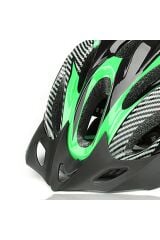 BİSİKLET KASK YETİŞKİN YEŞİL SİYAH GÜNEŞLİKLİ 57-61 CM AYARLI