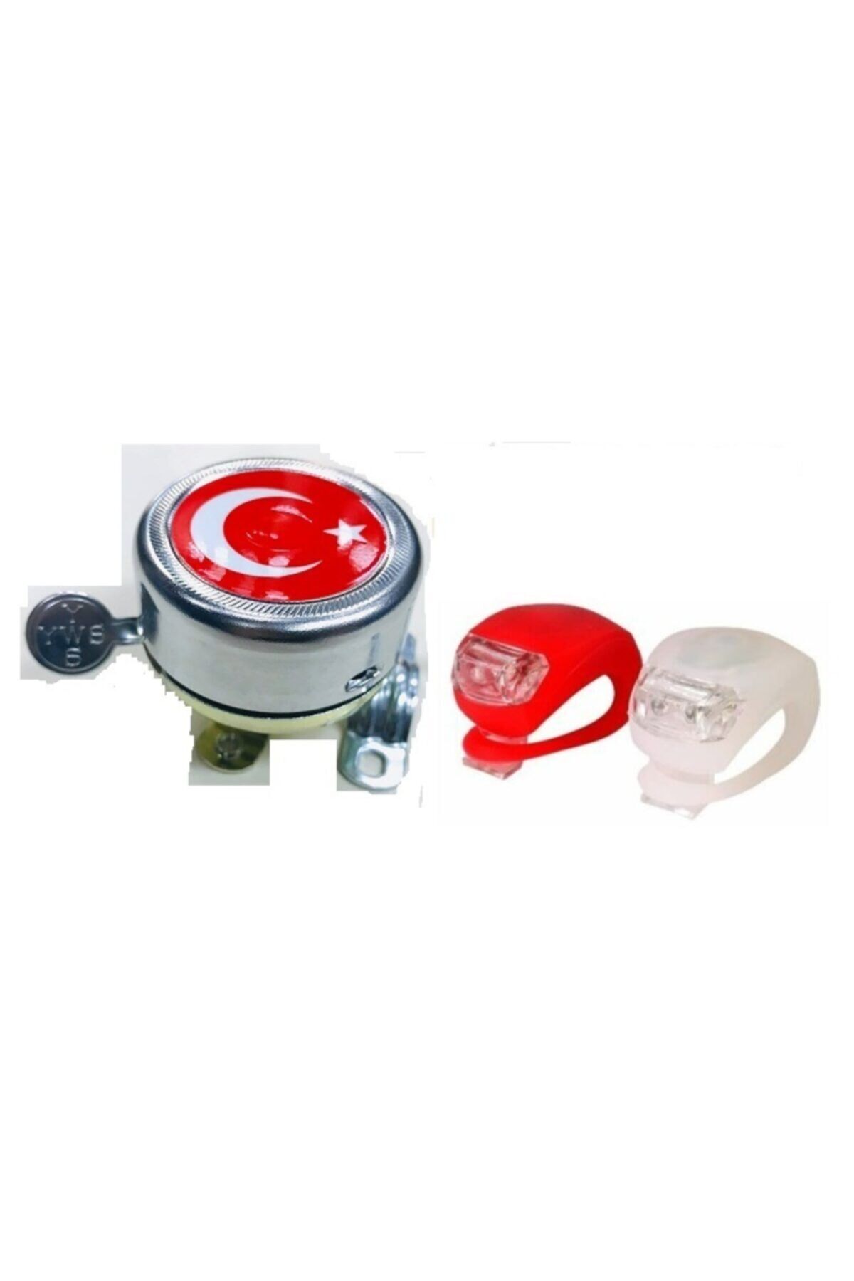 Bisiklet Çelik Türk Bayraklı&silikon Işık Set Halinde