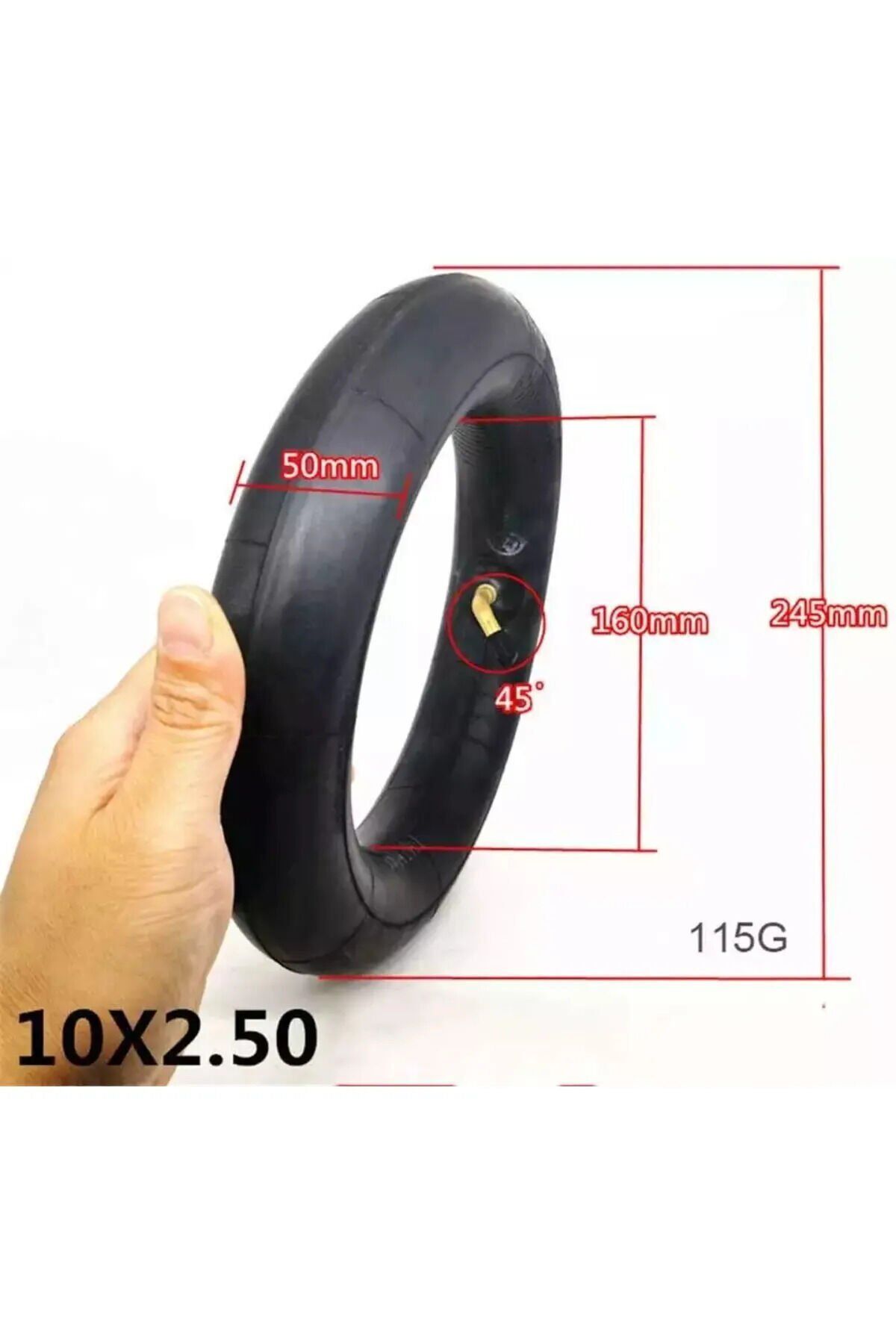 Elektrikli Scooter 10x2.5 Inç Egri Sibob Iç Lastik Uyumlu Onvo Ov-012 Uyumlu