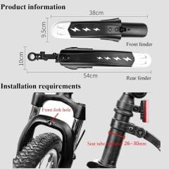 BİSİKLET ÇAMURLUK YEŞİL  ÖN ARKA PRATİK MONTAJ 24-26-27,5-29 UYUMLU