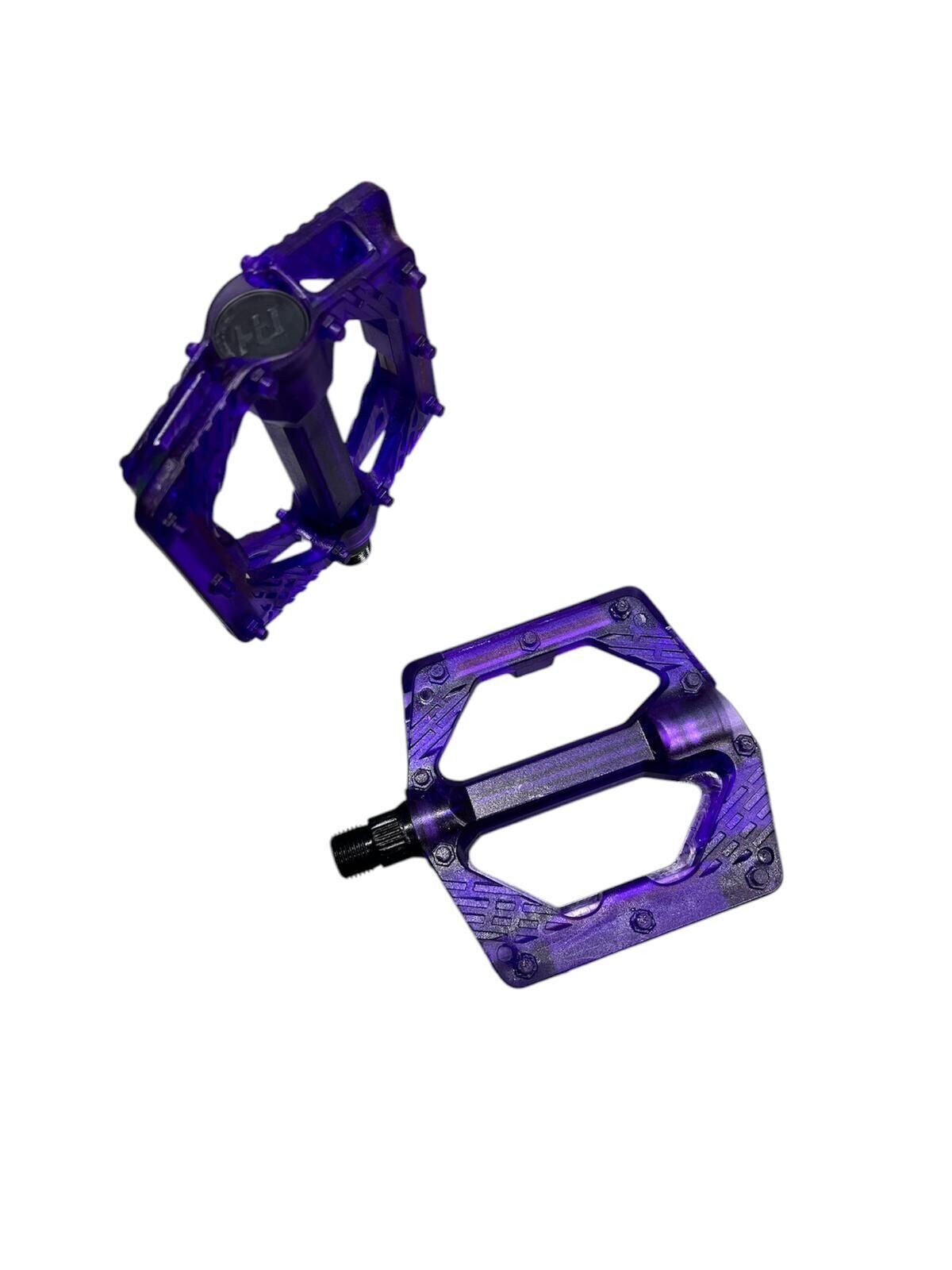 BİSİKLET PLATFORM PEDAL ÇİVİLİ TRANSPARAN MOR  ŞEFFAF