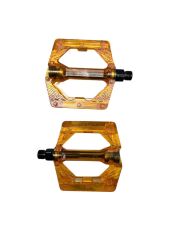 BİSİKLET PLATFORM PEDAL ÇİVİLİ TRANSPARAN TURUNCU ŞEFFAF