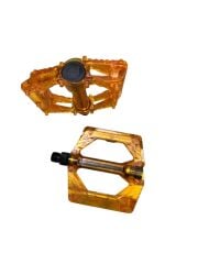 BİSİKLET PLATFORM PEDAL ÇİVİLİ TRANSPARAN TURUNCU ŞEFFAF