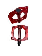 BİSİKLET PLATFORM PEDAL ÇİVİLİ TRANSPARAN KIRMIZI ŞEFFAF