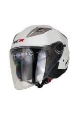 Jet Çenesiz Kask Beyaz (ECE BELGELİ)