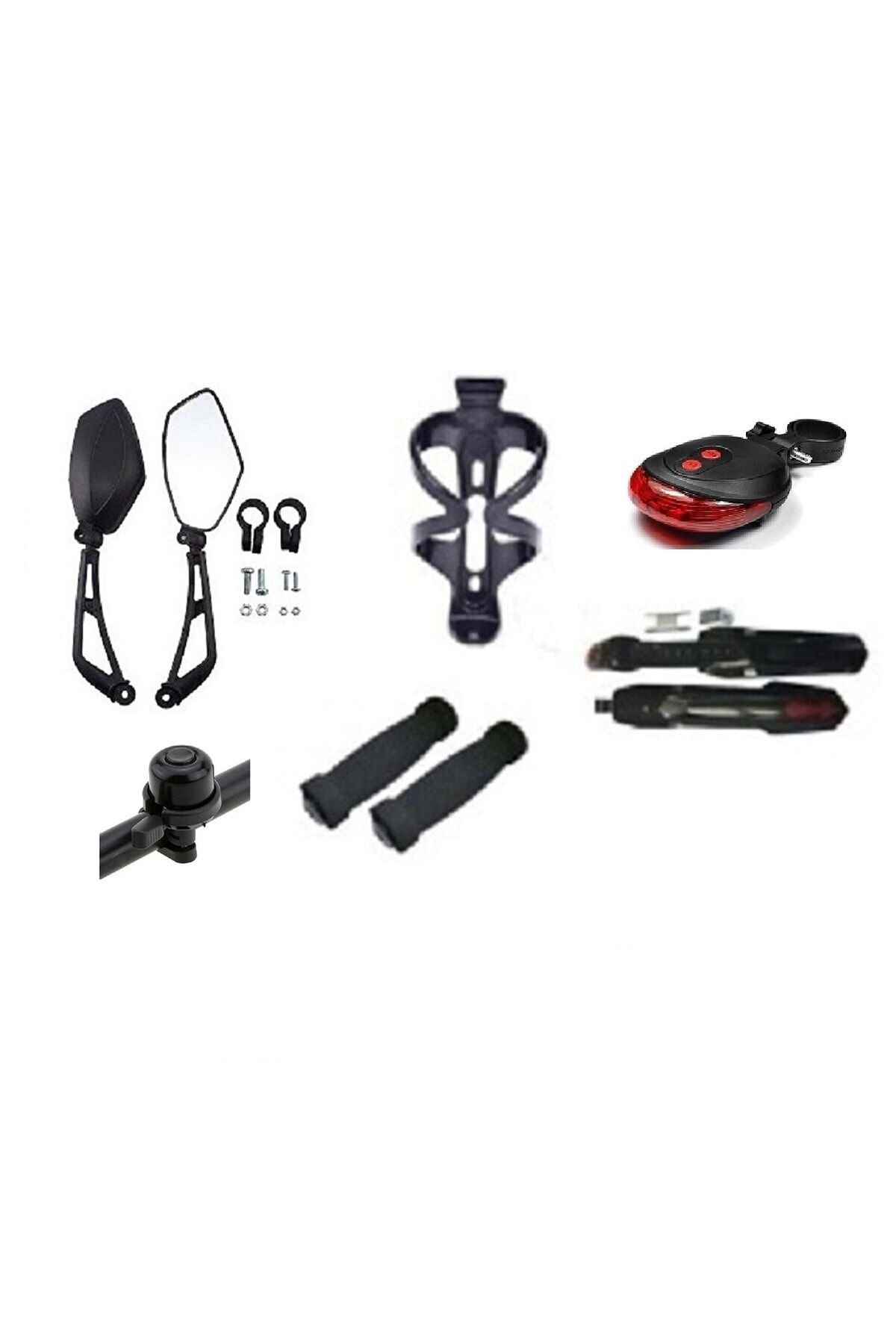 Bisiklet Dekoratif Aksesuar Seti 6 Parça (ayna,çamurluk,zil,matara Kafesi,flaşör,elcik)