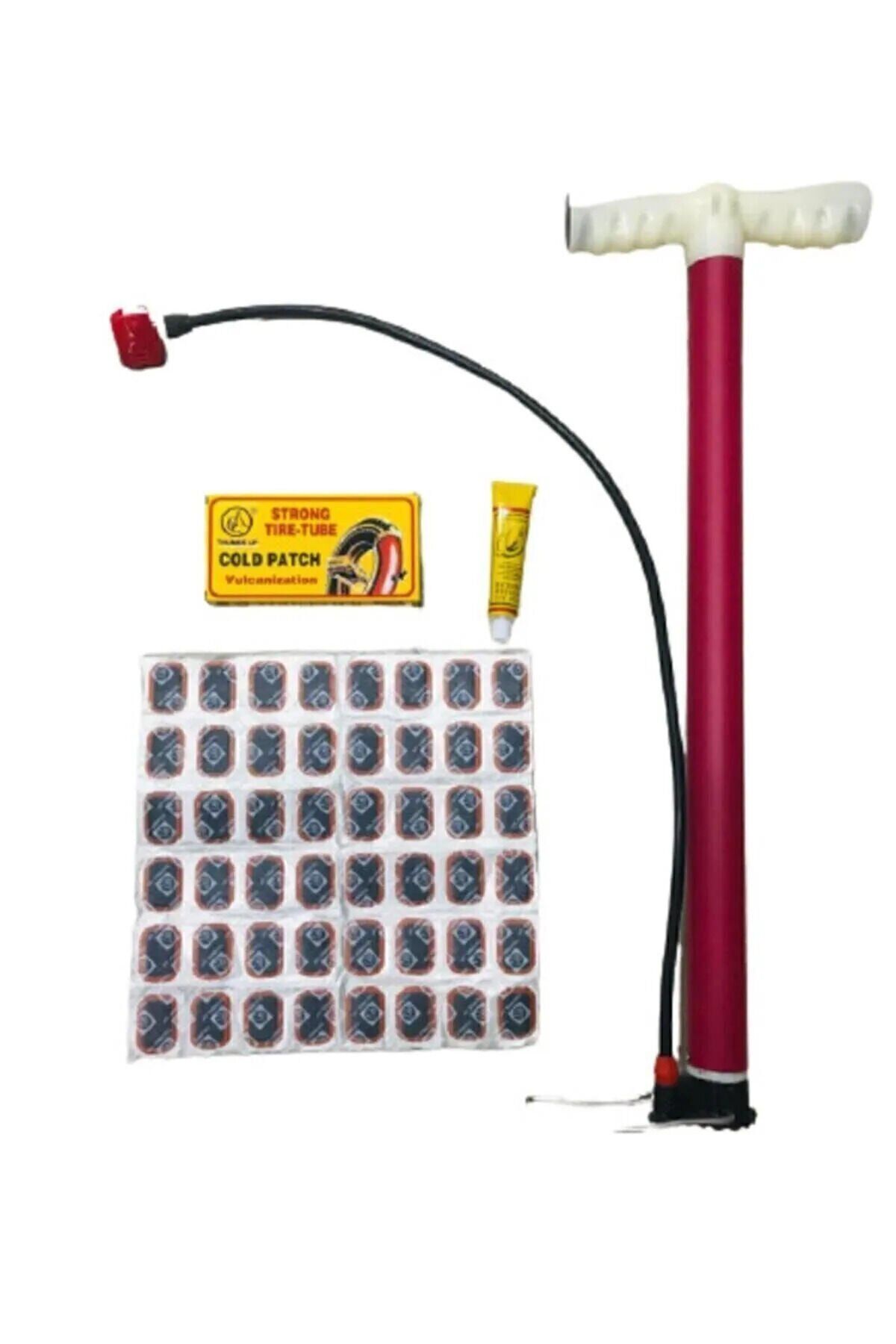 Bisiklet Tamir Kiti Büyük Pompa + Yama Seti