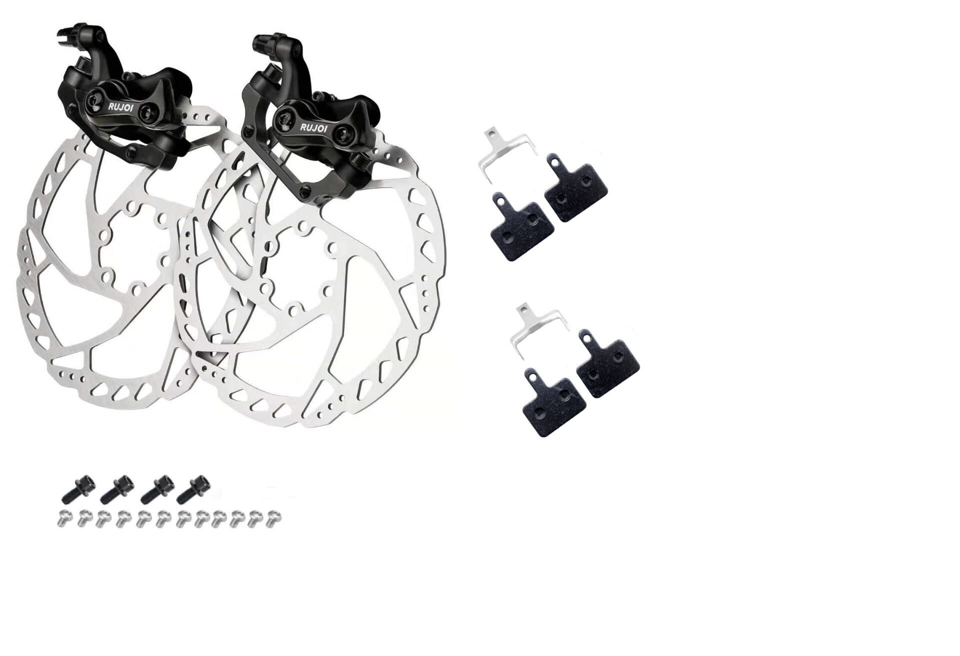 Bisiklet Mekanik Disk Fren Kaliper Seti Rotor 160mm 6 Vidalı yedek balatalı