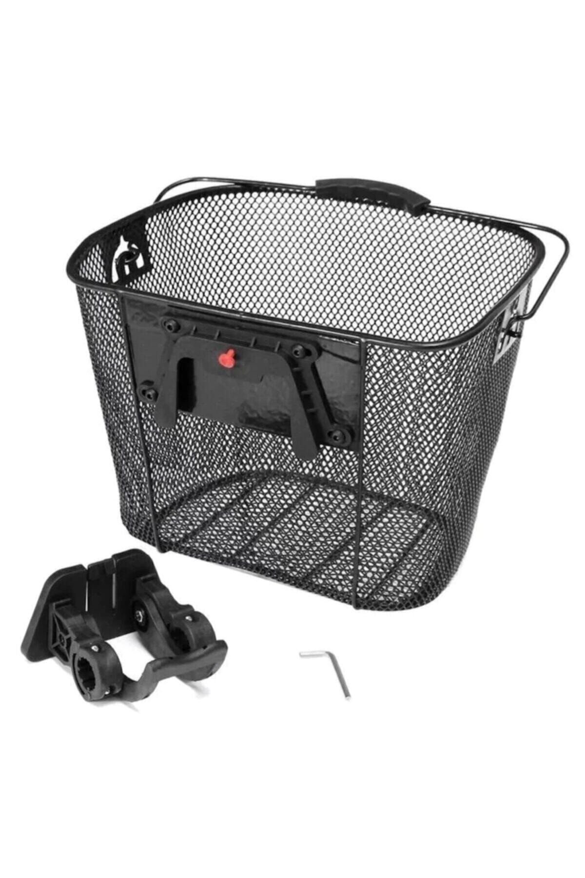 Bisiklet Ön Sepet Kızaklı Dümene Takılan Portatif Model, Bisiklet Gidona Takılan Sepet