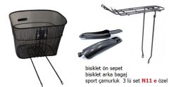 Bisiklet Ön Sepet&Çamurluk&Bagaj 3 Lü Set