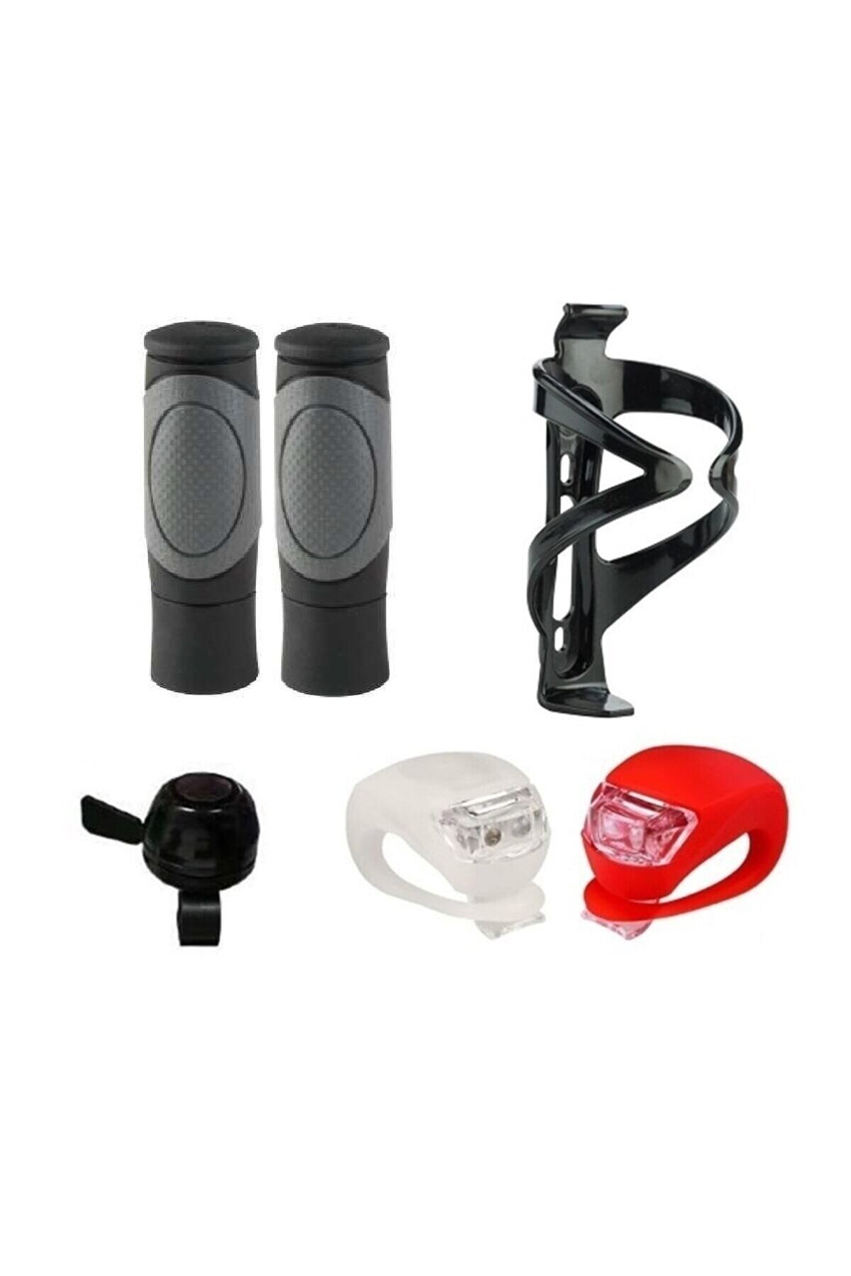 Bisiklet Soft Elcik Avuç Içi Destekli & Aksesuar Seti ( Suluk Kafesi-zil-silikon Işık)