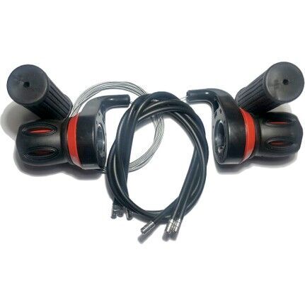 Bisiklet Elcik Vites Kolu Sağ-Sol Takım Kol - Tel Dahil Kırmızı - Siyah