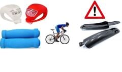 Plus Bisiklet Aydınlatma Çamurluk Sünger Elcik 3'lü Set Açık Gri