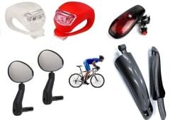 Bisiklet Aksesuar Seti Kombin 4'lü Açık Gri