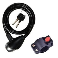 BİSİKLET KİLİT 12*150 SPIRAL DOLAMALI YÜKSEK GÜVENLİK  SİYAH