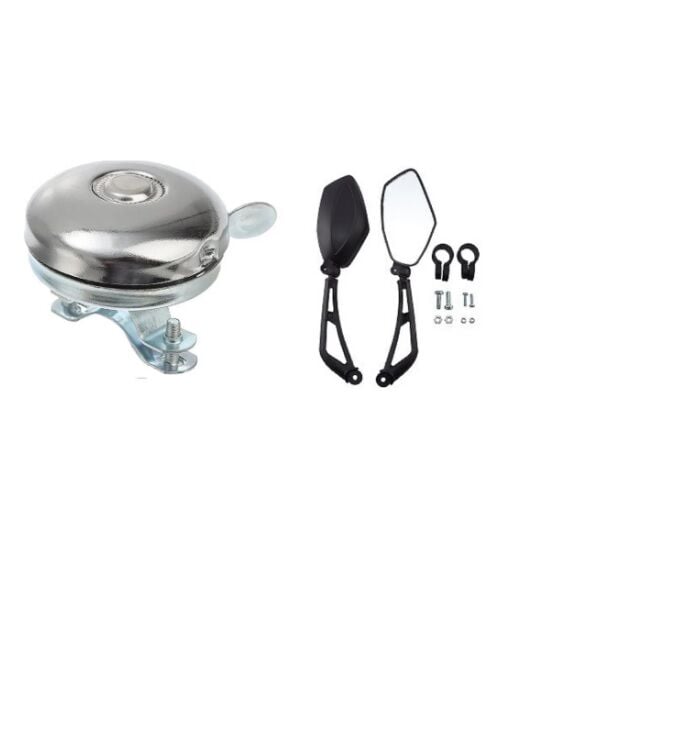 BİSİKLET KROM ZİL & KELEPÇELİ AYNA SET