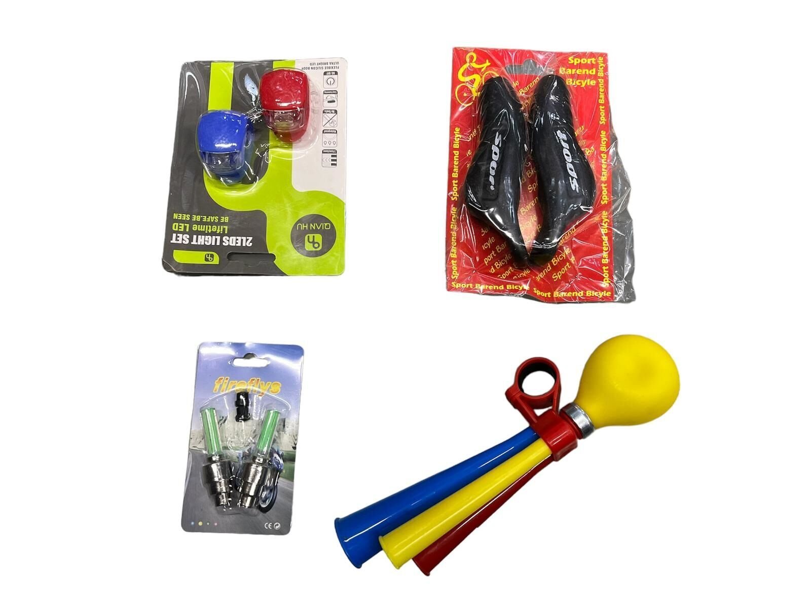 BİSİKLET AYDINLATMA VE KORNA SETİ 4 PARÇA