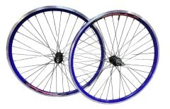 26 çift kat jant mavi rulmanlı göbek siyah tel ön arka jant seti