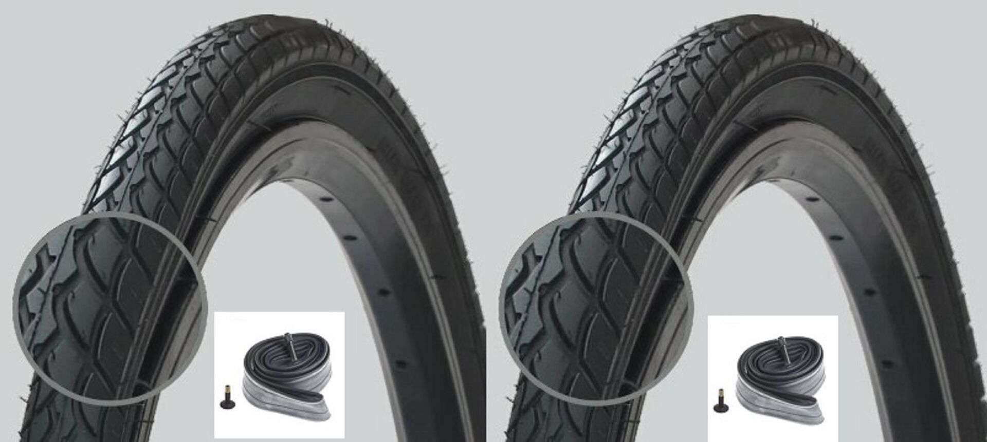 26 X 1.75 İÇ DIŞ LASTİK SETİ SİYAH ŞEHİR TİPİ 2 ADET YOL LASTİĞİ