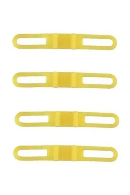 Bisiklet Silikon Kelepçe Çok Amaçlı 4 Lü Set Sarı