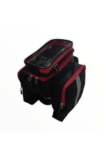 Bisiklet Heybe Çantası Kadro Üstü 6 Inç Telefonlu Kırmızı (Uzun Model)yeni Üretim