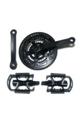 Bisiklet 3 Lü Aynakol 42t & Alüminyum Siyah Bilyalı Pedal Set