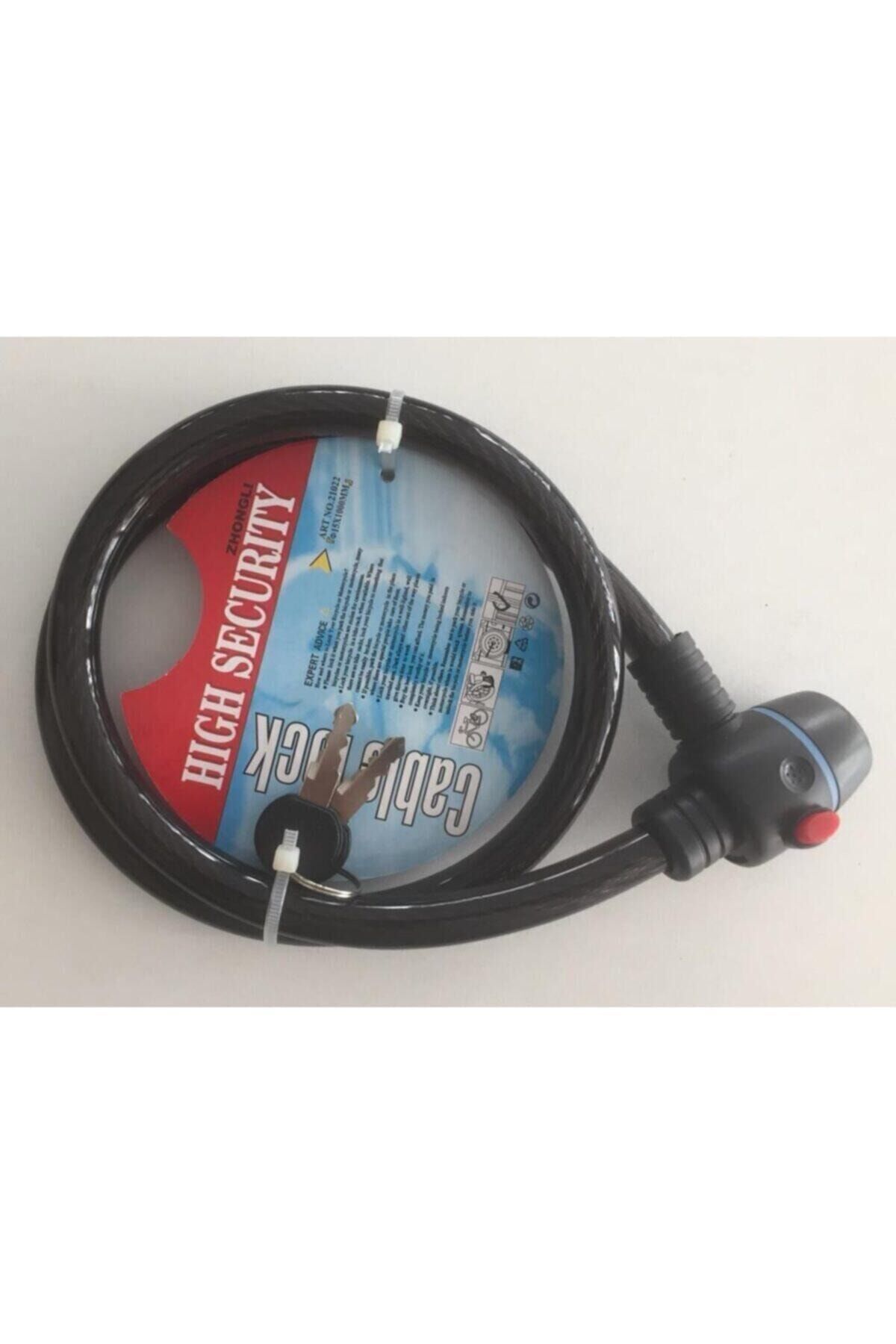 Bisiklet Motor Kilidi Halatlı Kalın Anahtarlı Kilit 15 X 1000 Mm