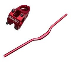 Bisiklet Alüminyum Direksiyon golden Kısa 40mm Gidon Boğaz Set 78 cm Yedek Parçası kırmızı Renk