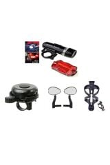 Bisiklet Ön Arka Aydınlatma& Aksesuar Seti (5 Li Kombin)