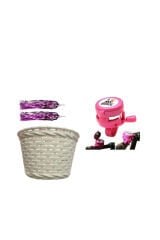 Bisiklet Çocuk Sepet&aynalı Zil&püskül Dekoratif Set Aksesuar