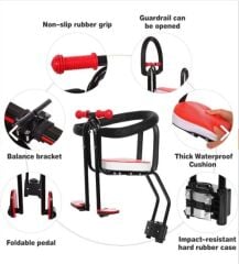 Bisiklet Çocuk Taşıyıcı Ön Taşıyıcı Kadro Bağlantılı Çelik - Süngerli kurulu