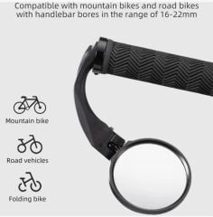 YUVARLAK Geniş Açı Bisiklet -Scooter Gidon Aynası - Dikiz Aynası Bisiklet Aksesuarı Bisiklet Ayna(adet fiyatı)