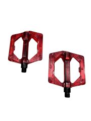 BİSİKLET PLATFORM PEDAL ÇİVİLİ TRANSPARAN KIRMIZI ŞEFFAF