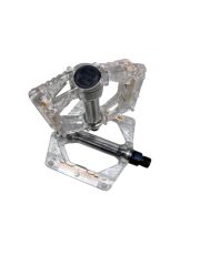 BİSİKLET PLATFORM PEDAL ÇİVİLİ TRANSPARAN BEYAZ ŞEFFAF