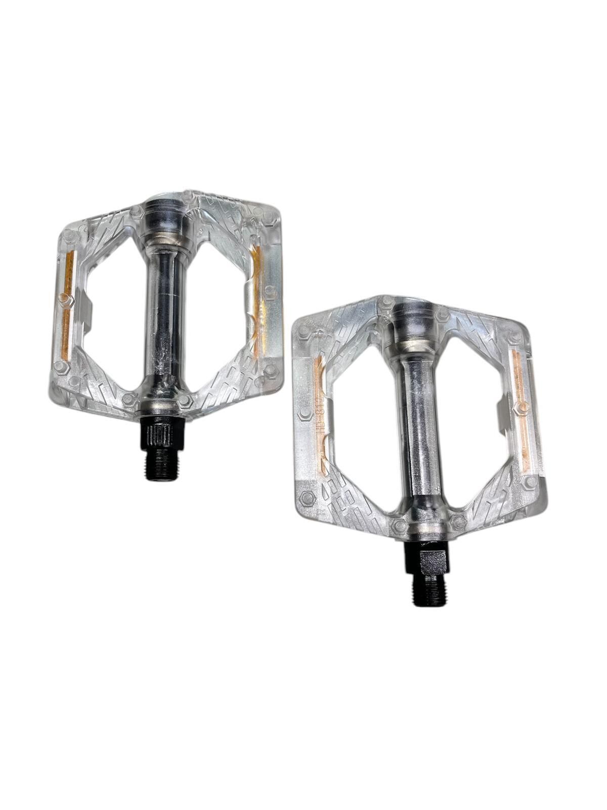 BİSİKLET PLATFORM PEDAL ÇİVİLİ TRANSPARAN BEYAZ ŞEFFAF