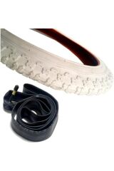 Bisiklet 16 Jant Beyaz Dış ve İç Lastik Seti