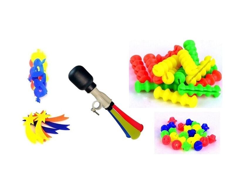 BİSİKLET 3 LÜ HAVALI KORNA VE DEKORASYON SÜS SETİ 5 PARÇA