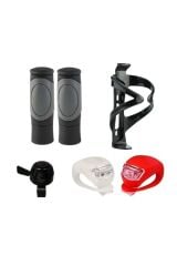 Bisiklet Soft Elcik Avuç Içi Destekli & Aksesuar Seti ( Suluk Kafesi-zil-silikon Işık)