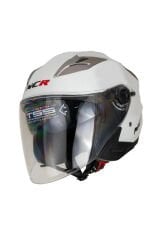 Jet Çenesiz Kask Beyaz (ECE BELGELİ)