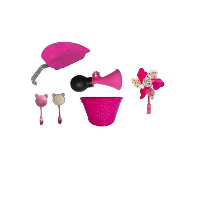 Bisiklet Dekoratif Set Queen Prenses 5 Parça Pembe