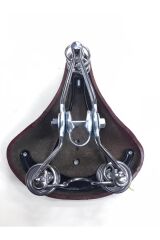 Bisiklet Sele Kösele Inn Kahverengi Krom Yaylı Retro