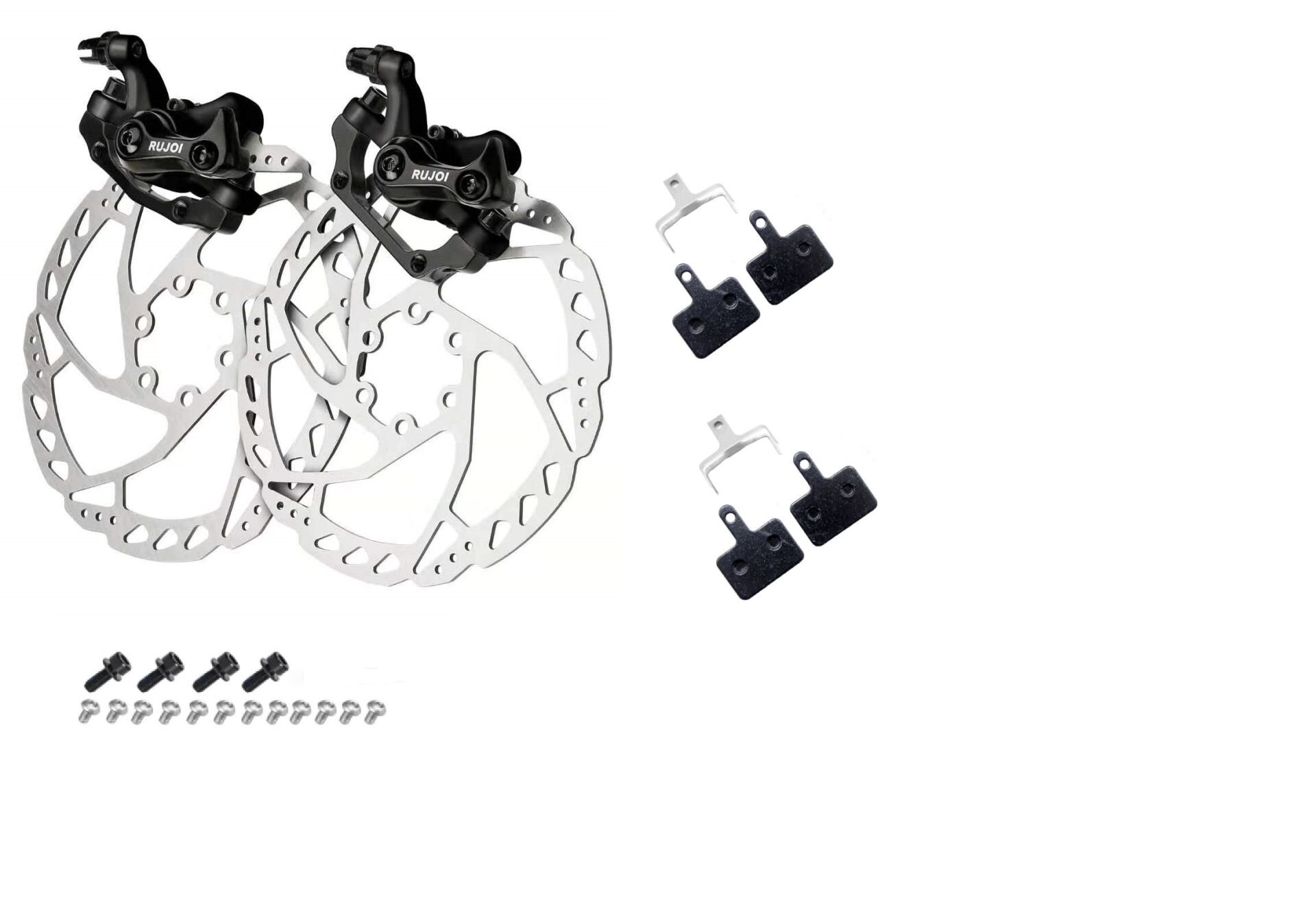 Bisiklet Mekanik Disk Fren Kaliper Seti Rotor 160mm 6 Vidalı yedek balatalı