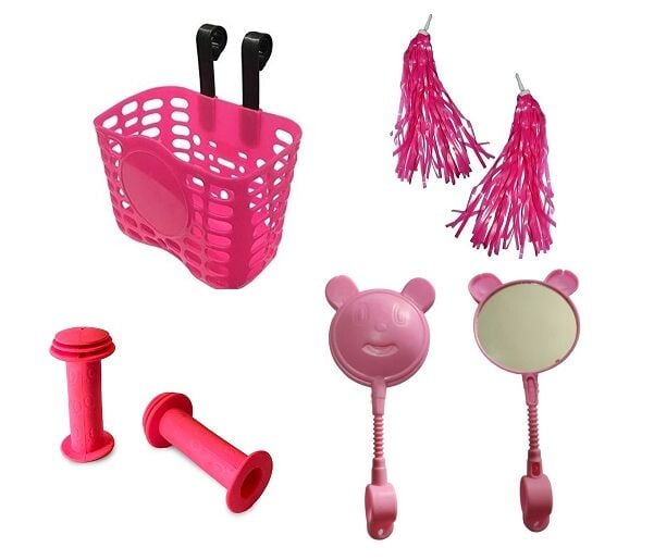 BİSİKLET DEKORASYON SETİ PRİNCESS 4 PARÇA PEMBE KOMBİN