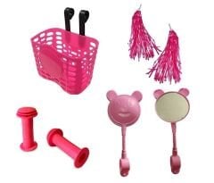 BİSİKLET DEKORASYON SETİ PRİNCESS 4 PARÇA PEMBE KOMBİN