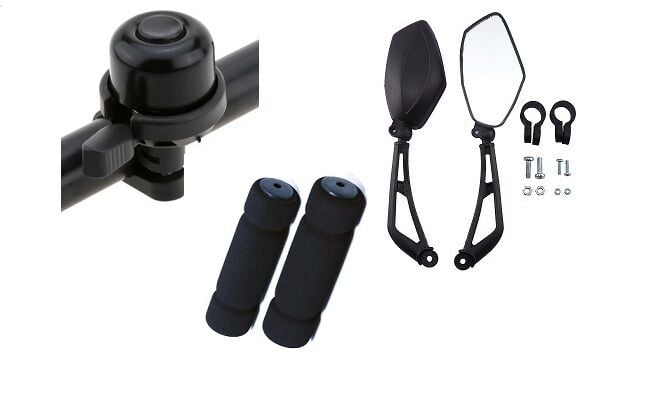 BİSİKLET TIN TIN ZİL UYARI SETİ 3 PARÇA ( ZİL AYNA SÜNGER ELCİK)