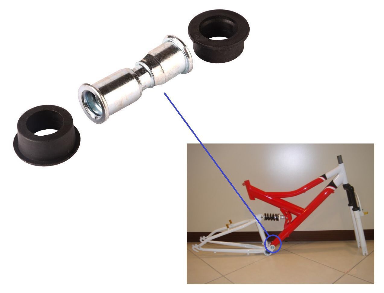 Kadro Bağlantı Mafsalı Amortisörlü Bisiklet İçin