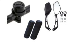 Bisiklet Aksesuar Set Zil-Elcik-Ayna 3'lü Siyah