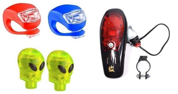 Jing Yi Bisiklet Pilli Korna Ve Aydınlatma Seti 3 Parça Çok Renkli