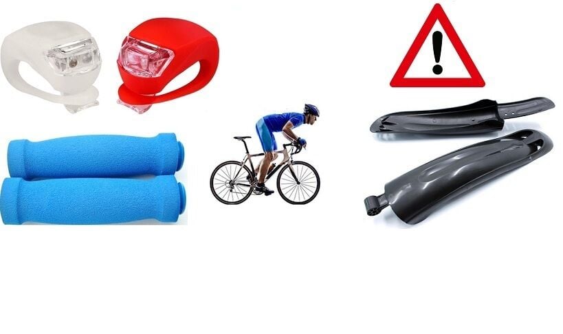 Plus Bisiklet Aydınlatma Çamurluk Sünger Elcik 3'lü Set Açık Gri